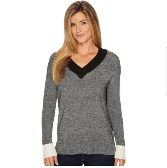 Smartwool Akamina Women's V-Neck Sweater Pullover Merino Wool Blend Gray Size M - Picture 1 of 10